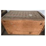 Wooden Storage Crate with Hinged Lid