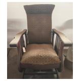 Wooden Rocking Chair with Upholstered Seat