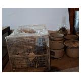 Lot: Buckets, Lantern, Cage, and Accessories