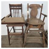 Wooden High Chairs with Caned Seats