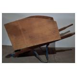 Wooden Wheelbarrow with Metal Supports