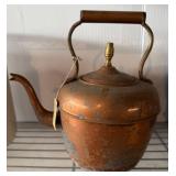 Copper Teapot with Brass Handle, Made in Morocco
