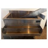 Stainless Steel Ice Bin with Drain and Shelf