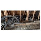 Vintage Metal and Wood Farm Implements
