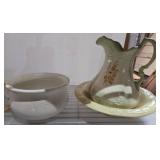 Ironstone England Pitcher Set with Chamber Pot
