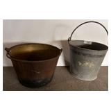 Two Metal Buckets with Handles