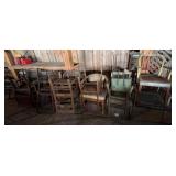 Wooden and Metal Chairs Lot