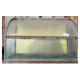 Metal and Glass Display Case With Curved Top