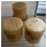 Three Pillar Candles, Vanilla Scent