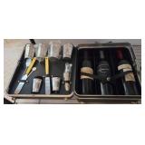 Portable Bar Set with Case and Wine Bottles
