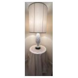 White Ceramic Lamp With Textured Base
