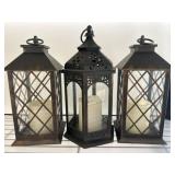 Three Decorative Metal Lanterns