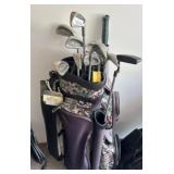 Purple Golf Bag With Ping Eye 2 Golf Clubs