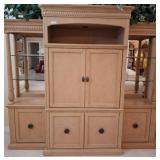 Light Wood Entertainment Center with Side Units
