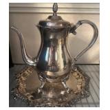 Sheridan and Newport Silver-Plated Teapot and Tray