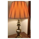 Brass Table Lamps with Pleated Shades