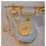 Gold-Tone and Glass Push-Button Telephone