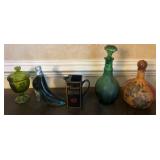 Decorative Glass Bottles and Pitcher Assortment