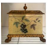 Hand-Painted Decorative Wooden Box with Grape Moti