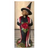 Painted Figurine With American Beauty Rose Motif
