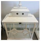 White Wooden Lantern-Style Display Cabinet