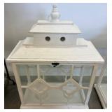 White Wooden Lantern-Style Display Cabinet
