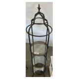 Metal and Glass Three-Tier Display Tower