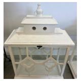 White Wooden Lantern-Style Display Cabinet