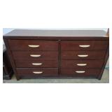 Wooden 8-Drawer Dresser with Dual Columns
