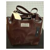 DKNY Brown Faux Leather Tote Bag