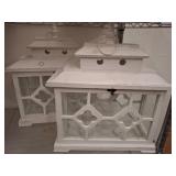 White Painted Wood Lanterns