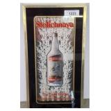 Framed Stolichnaya Vodka Advertising Sign
