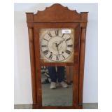 Wooden Wall Clock with Glass Door
