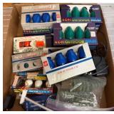 Box Lot of Assorted Christmas Lights and Accessori