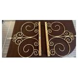 Ornamental Metal Wall Rack with Scrolled Design