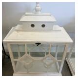 White Wooden Lantern-Style Display Cabinet