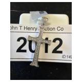 925 Silver Cross Pendant with Clear Stones