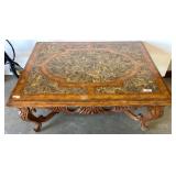Square Coffee Table with Marble-Inset Top