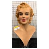 Painted Bust Sculpture of a Woman's Head
