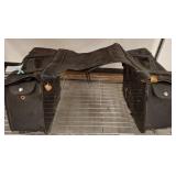 Black Leather Motorcycle Saddlebags