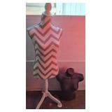 Chevron Mannequin and Black Torso Form