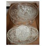 Pressed Glass Bowl and Plate Set