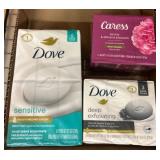 Dove and Caress Soap Bars