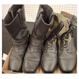 Two Pairs of Boots: Combat Style and Leather