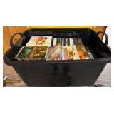Plastic Tote Containing Assorted DVDs