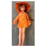 Doll with Orange Lace Dress and Matching Hat