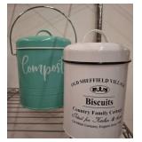 Metal Biscuit and Compost Storage Containers