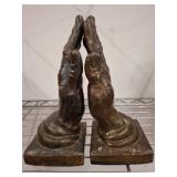Bronze-Tone Hand-Shaped Bookends
