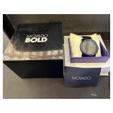 Movado Bold Black Stainless Steel Watch