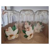 Clear Glasses with Floral Design